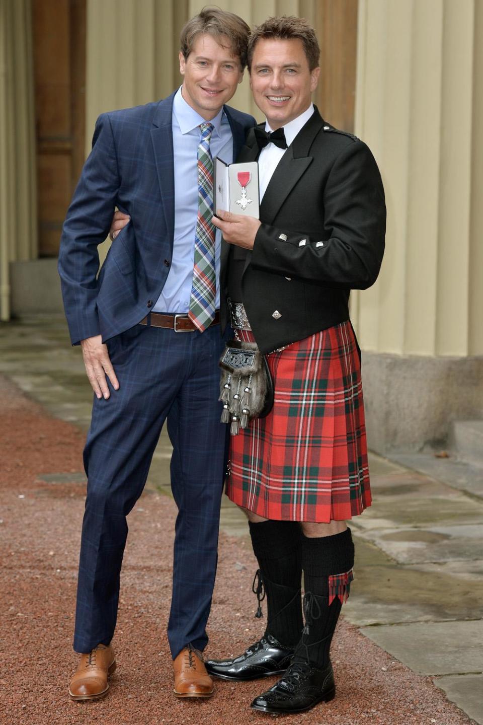 'Me Time': John Barrowman with his husband Scott Gill (Anthony Devlin/PA Archive/PA)