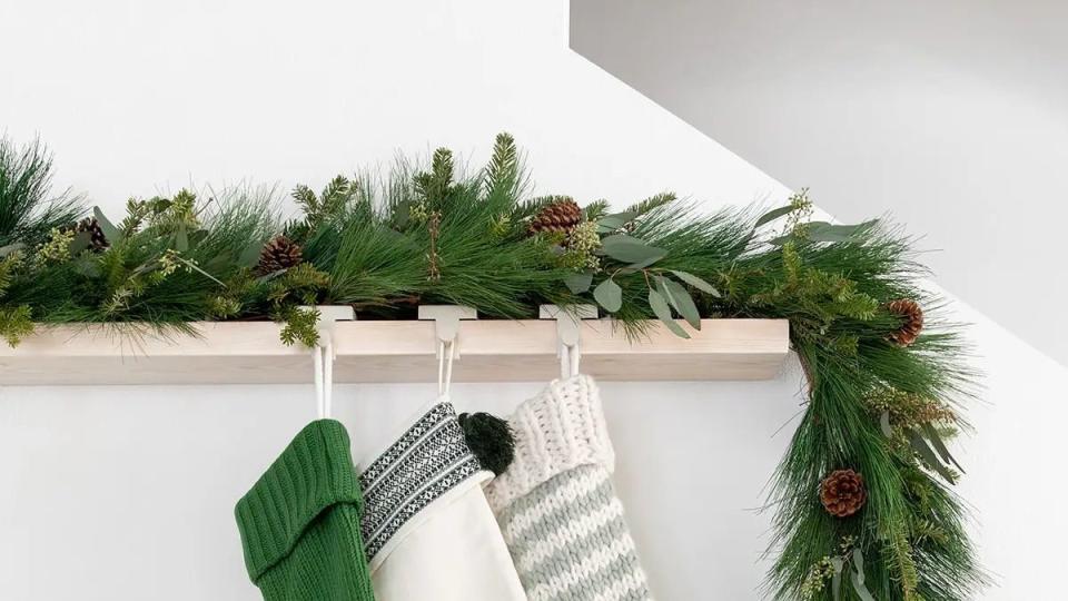 diy faux winter greens garland christmas garland ideas