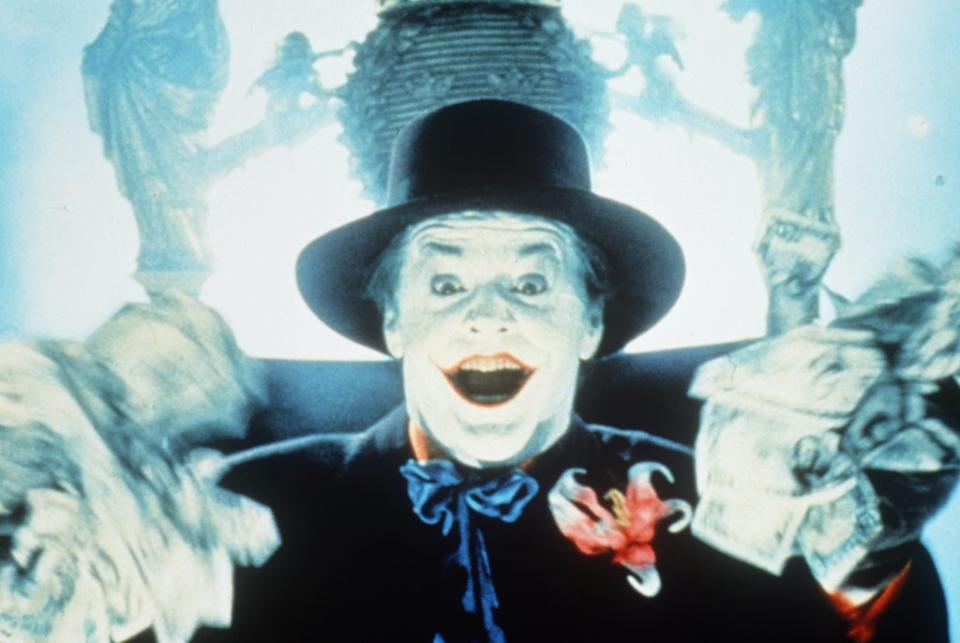 Jack Nicholson como el Guasón en la entrega de Tim Burton de la franquicia en 1989 (Shutterstock)