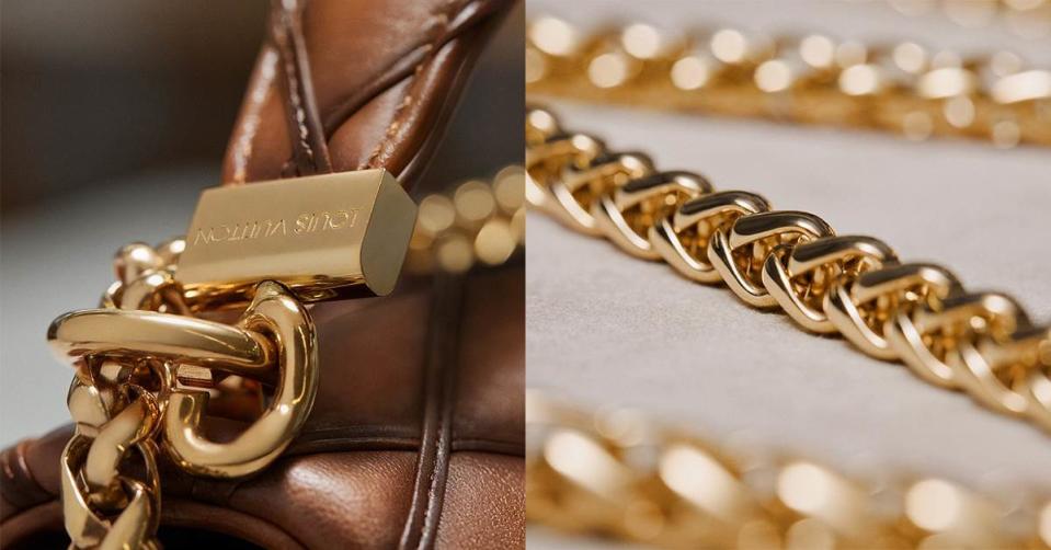 巧妙的設計令提把與鍊帶皆可自由拆卸組合，有更多元的背法。圖片來源：Louis Vuitton
