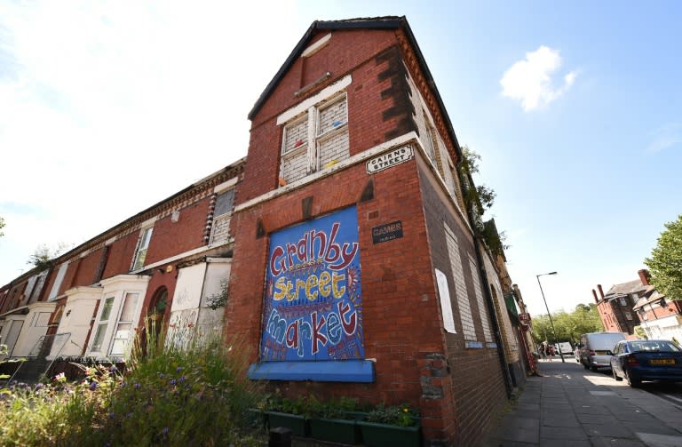 Buildings stand empty on Cairns Street, part of the Granby Four Streets area in Liverpool, north-west England