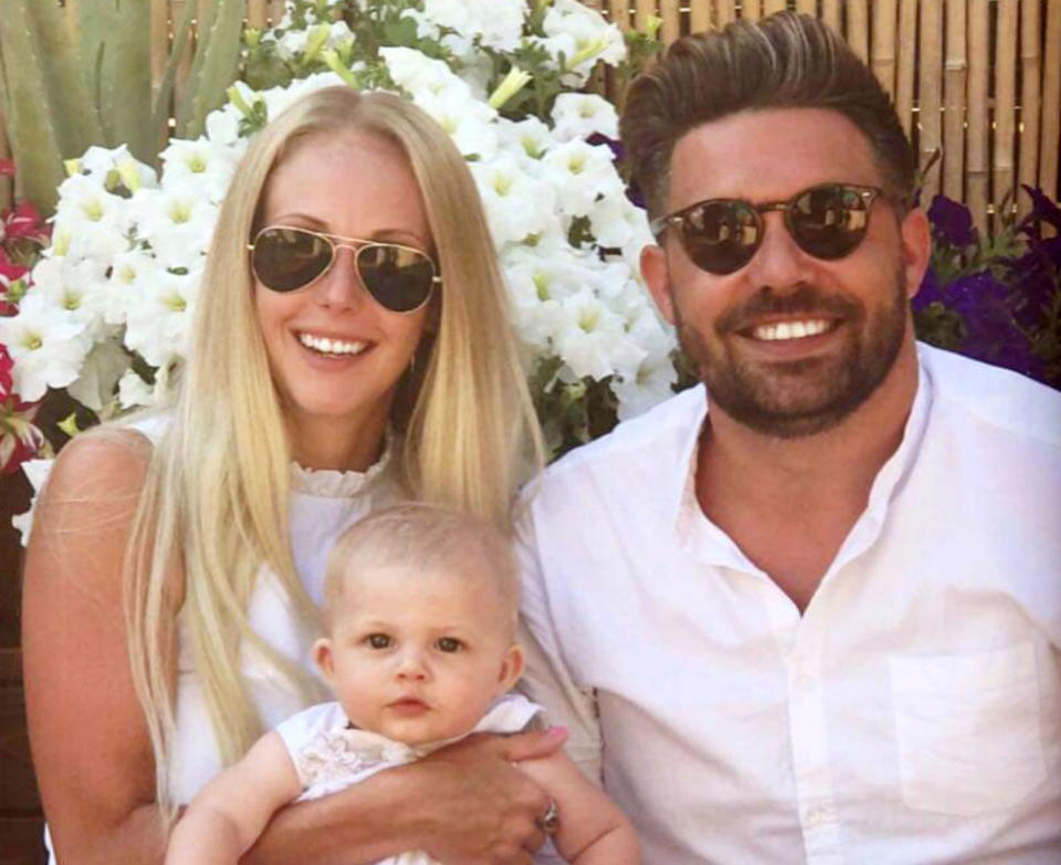 Hunter Easterbrook, 1, with dad Karl Easterbrook and mum Chloe-Louise Durrant.