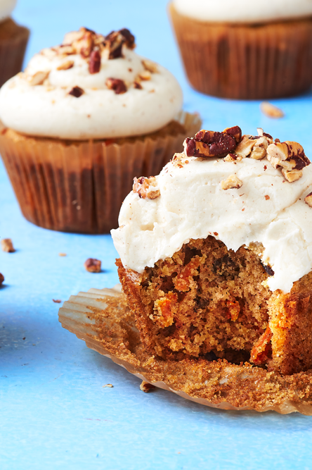 <p>Carrot cake is great. Carrot cupcakes are even better. Every bite is filled with warm spice and sweet carrots and topped with the most delicious cinnamon cream cheese frosting. </p><p>Get the <a href="https://www.delish.com/uk/cooking/recipes/a28784092/carrot-cake-cupcakes-recipe/" rel="nofollow noopener" target="_blank" data-ylk="slk:Carrot Cake Cupcakes;elm:context_link;itc:0;sec:content-canvas" class="link ">Carrot Cake Cupcakes</a> recipe.</p>