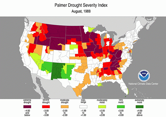 1988 heat wave map