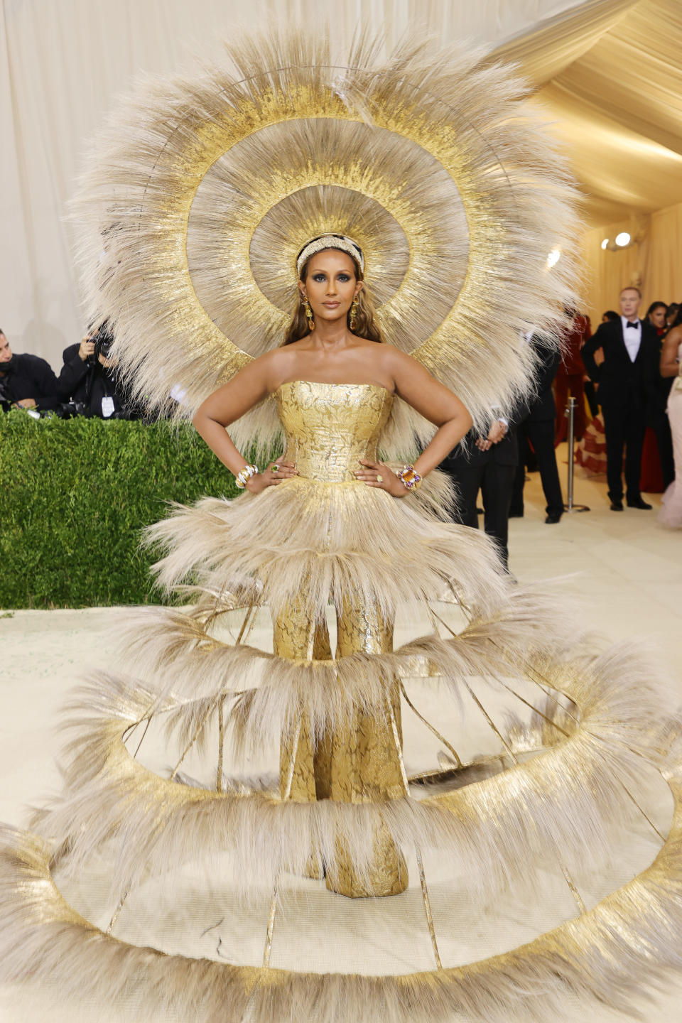 Iman attends The 2021 Met Gala Celebrating In America: A Lexicon Of Fashion at Metropolitan Museum of Art on September 13, 2021 in New York City. (Getty Images)