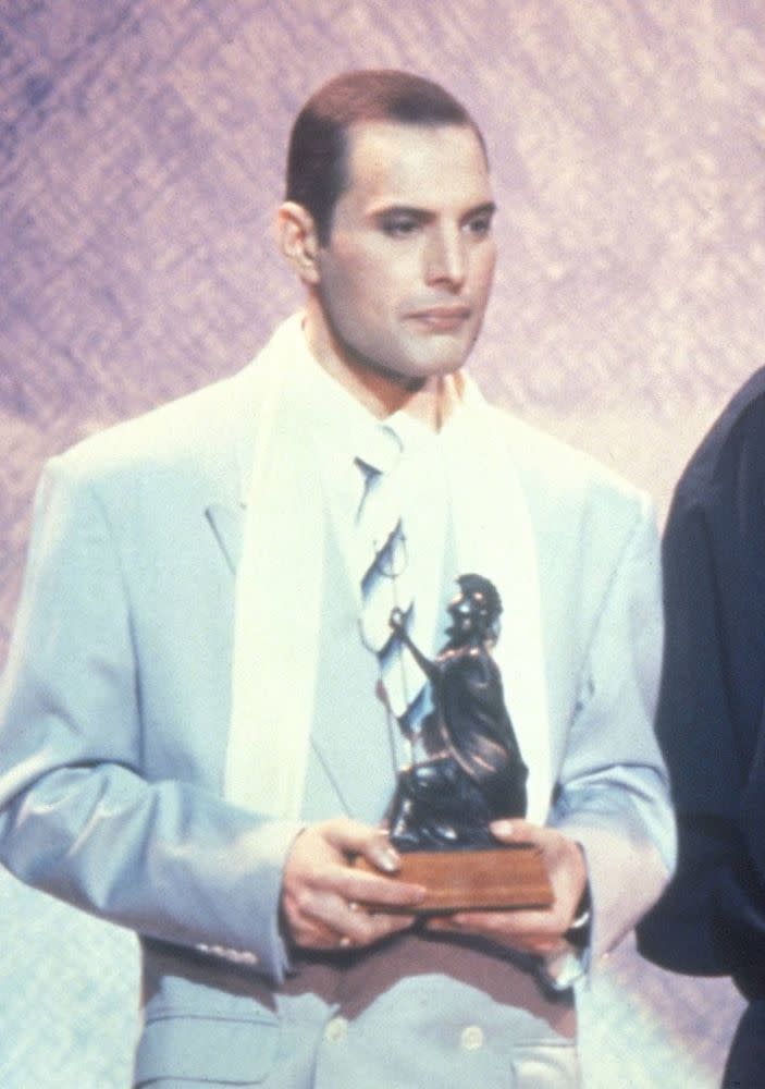 Freddie Mercury at the 1990 Brit Awards