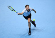 Tennis - ATP World Tour Finals - The O2 Arena, London, Britain - November 14, 2017 USA’s Jack Sock in action during his group stage match against Croatia's Marin Cilic Action Images via Reuters/Tony O'Brien