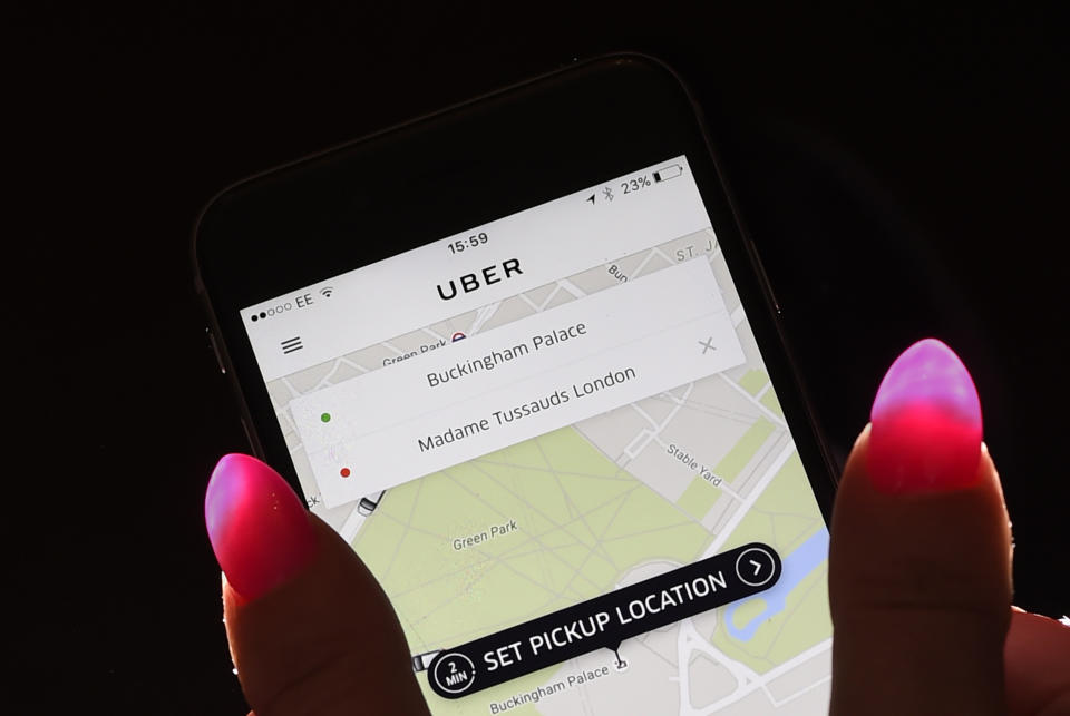 File photo dated 10/05/16 of a general view of the Uber app. An epic court battle against Uber took another twist as the car-sharing giant came a step closer to being liable for a potential �1.5 billion in unpaid VAT.