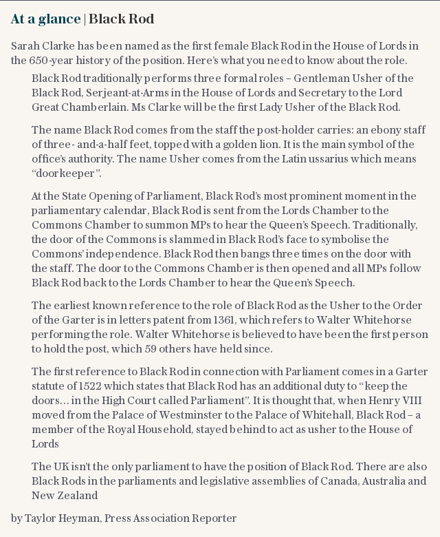 At a glance | Black Rod