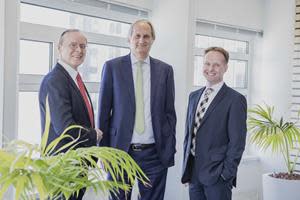 From left to right: Hans Kooijmans, IMCD Chief Financial Officer; Piet van der Slikke, IMCD Chief Executive Officer; and Marcus Jordan, IMCD Chief Operating Officer