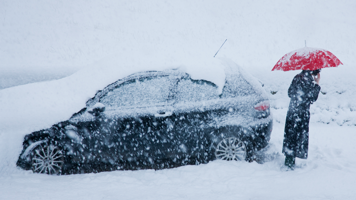 car stuck in snow