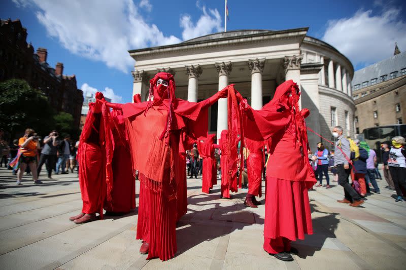 Extinction Rebellion climate activists protest in Manchester