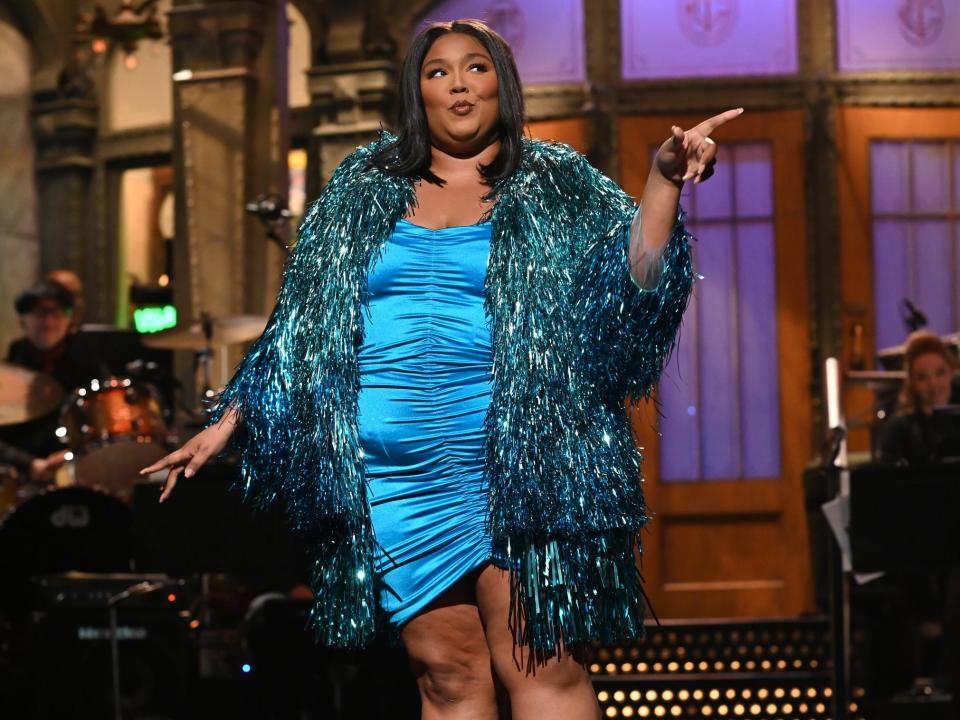 Host Lizzo during the Monologue on Saturday, April 16, 2022