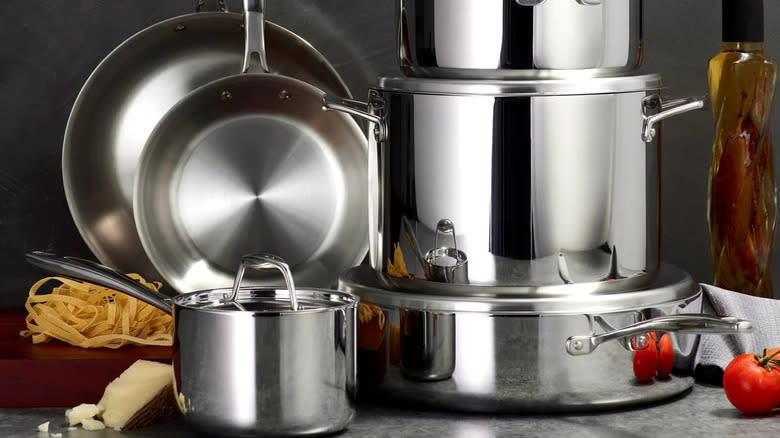 stainless steel pots and pans