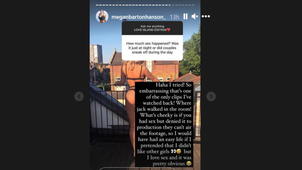 Megan Barton-Hanson reveals 'Love Island' sex secrets. (Credit: Instagram/Megan Barton-Hanson)