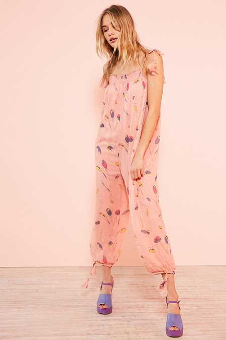 <p>Kimchi Blue Winnie floral print pink balloon-leg jumpsuit, £79, </p><p><a rel="nofollow noopener" href="http://www.urbanoutfitters.com/uk/catalog/productdetail.jsp?id=5131318358091&category=WOMENS-FREE-SPIRIT-EU" target="_blank" data-ylk="slk:Urban Outfitters;elm:context_link;itc:0;sec:content-canvas" class="link ">Urban Outfitters</a></p>