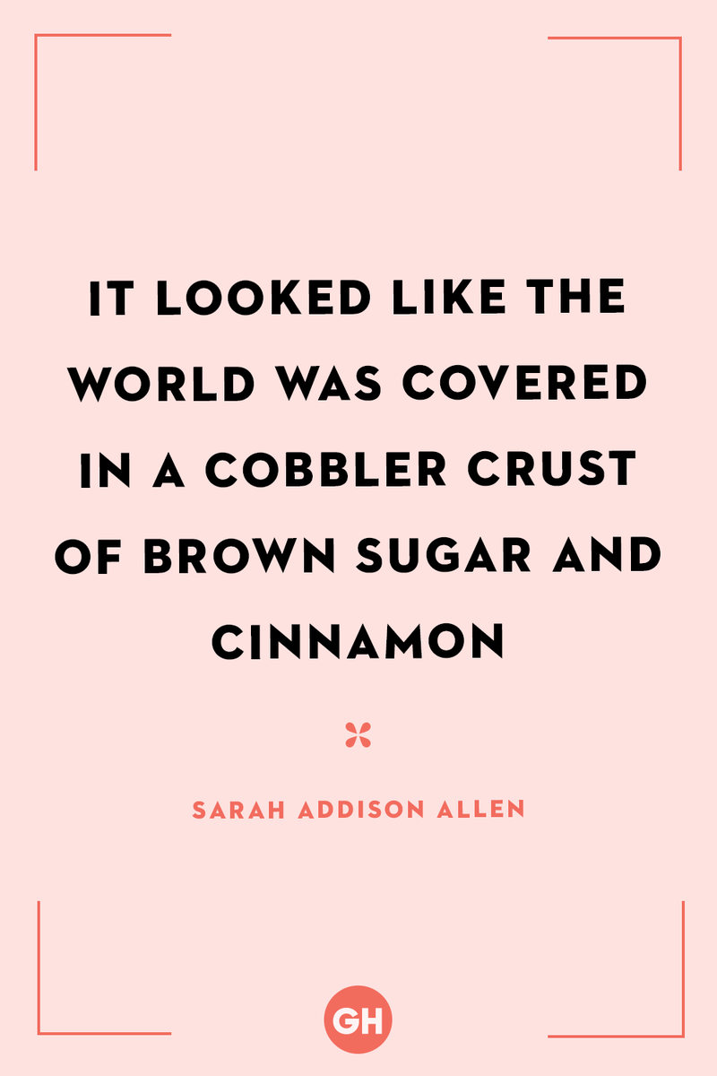 <p>It looked like the world was covered in a cobbler crust of brown sugar and cinnamon.</p>