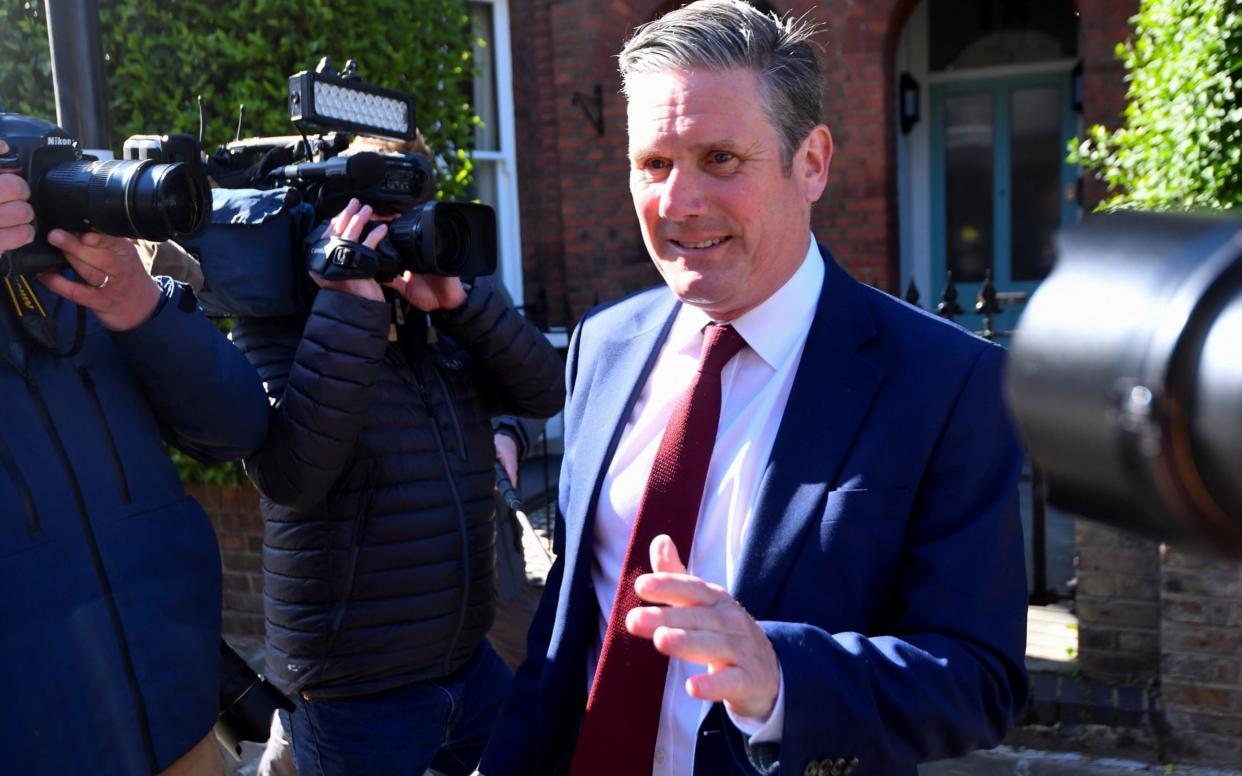 Feeling the heat: Sir Keir Starmer on Friday morning after a heavy loss in Hartlepool - Toby Melville/ Reuters