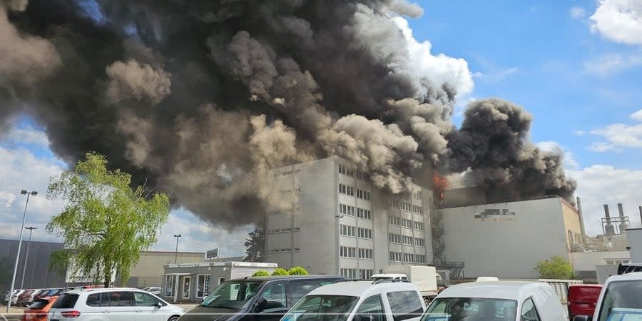 Fire in Berlin at a steel plant