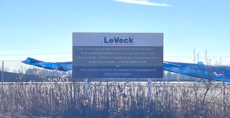 A LeVeck Commercial Construction and Development faces Worthington Road near the entrance to the construction site.