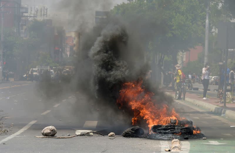 Foto del viernes de las protestas en Santa Cruz