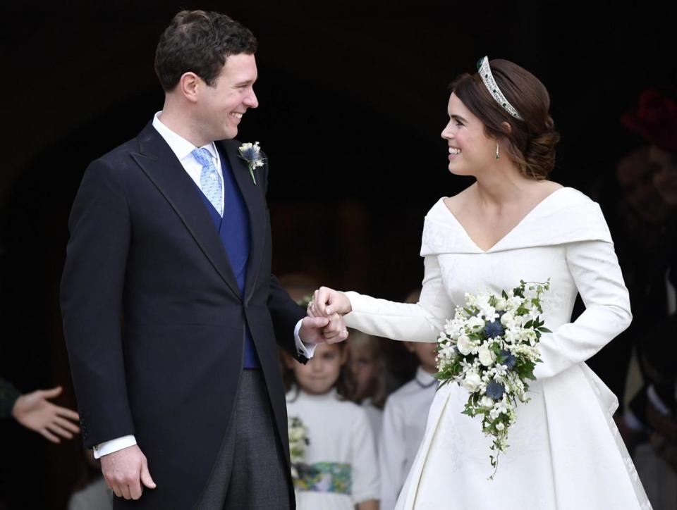 Princess Eugenie with her husband Jack Brooksbank on their wedding day (Getty Images)