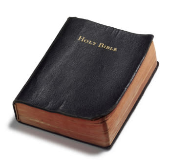 <div class="caption-credit"> Photo by: iStock Photo</div><div class="caption-title">The Bible</div>Unless you know the couple is *very* religious, giving them the Bible is not a great wedding gift. Especially if the couple is Jewish. (True story.) <br> <a href="http://www.babble.com/mom/worst-wedding-gifts-a-guide-to-presents-newlyweds-will-never-use-or-like/?cmp=ELP|bbl|lp|YahooShine|Main||121312|||famE|||" rel="nofollow noopener" target="_blank" data-ylk="slk:For 11 more gifts NOT to get newlyweds, visit Babble!;elm:context_link;itc:0;sec:content-canvas" class="link "><i><b>For 11 more gifts NOT to get newlyweds, visit Babble!</b></i></a>