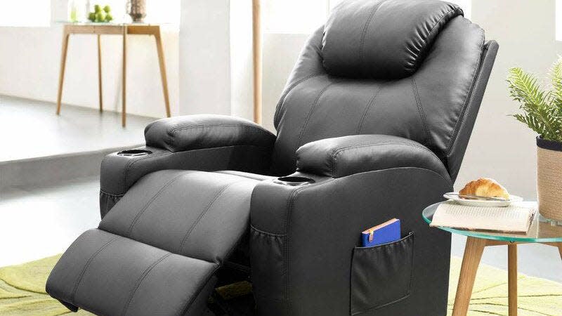 This recliner has heating and full-body massage functionality.