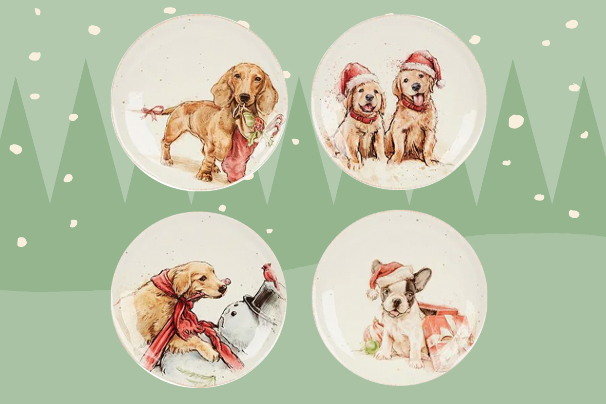 Adorable Southern Living Christmas Dog Plate Labradoodle 8.5” Dillards  Exclusive