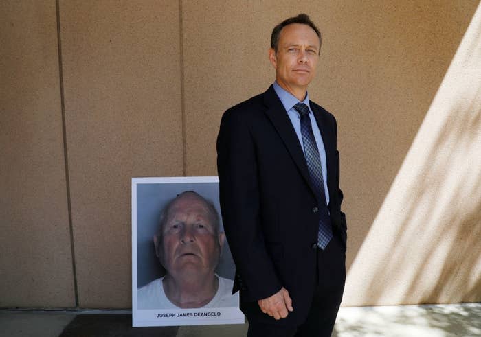 Paul Holes outside the Sacramento district attorney's office on April 25, 2018, after a news conference announcing the Golden State Killer arrest