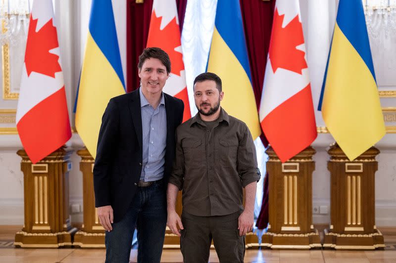 FILE PHOTO: Canadian PM Trudeau meets Ukraine's President Zelenskiy in Kyiv