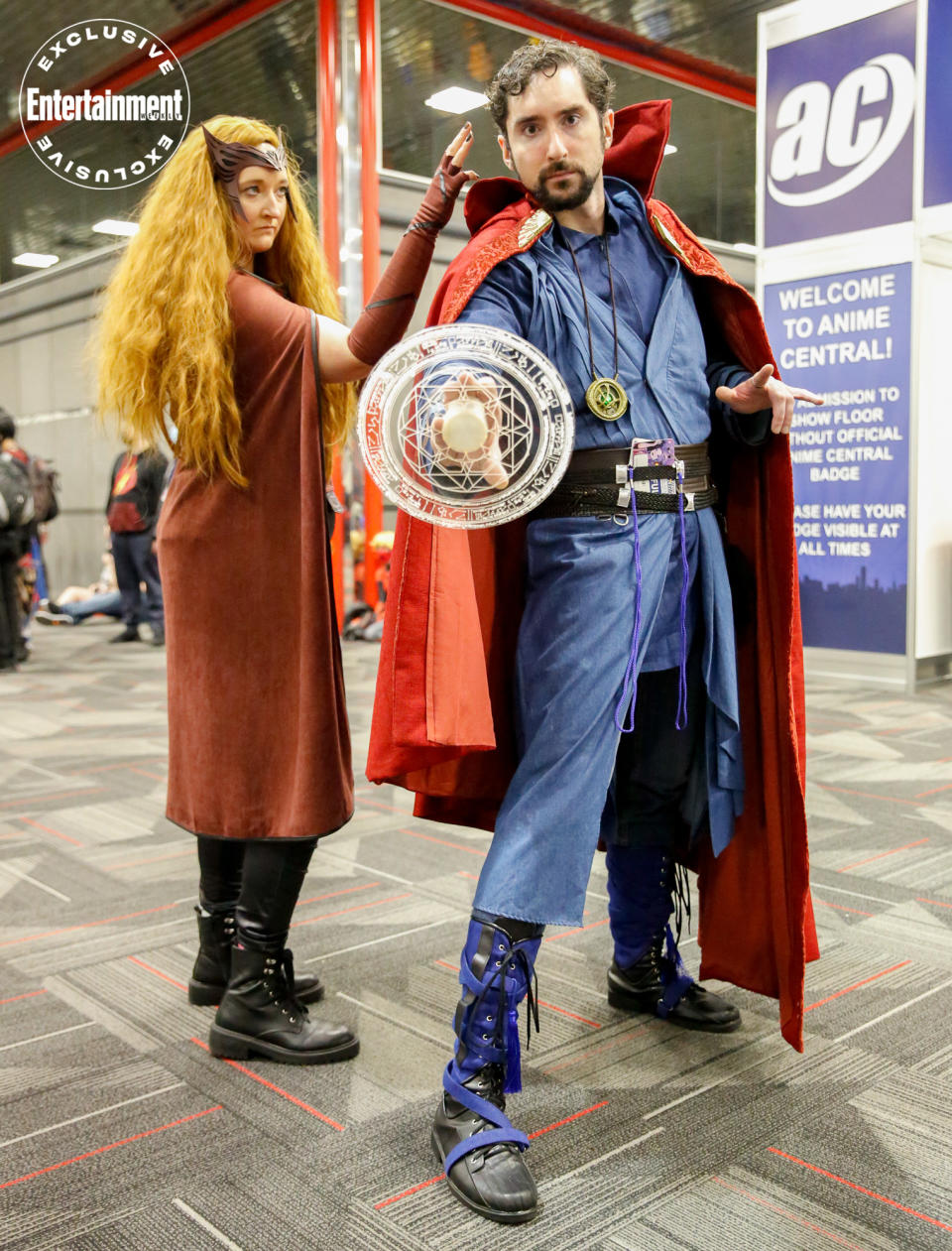 Scarlet Witch and Doctor Strange cosplayers