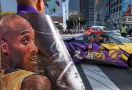 Fans arrive to attend the "Celebration of Life for Kobe and Gianna Bryant" service at Staples Center in Downtown Los Angeles on February 24, 2020. (Photo by Mark RALSTON / AFP) (Photo by MARK RALSTON/AFP via Getty Images)