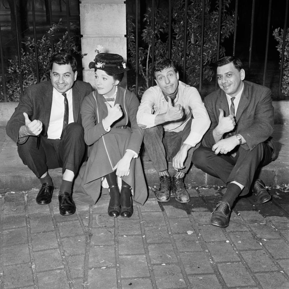 From left, Richard M. Sherman , Julie Andrews, Dick Van Dyke and Robert B Sherman in a scene from "The Boys: The Sherman Brothers' Story."