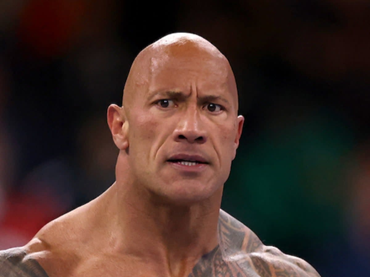 Dwayne Johnson at WrestleMania 40 on Saturday (6 April) (Getty Images)