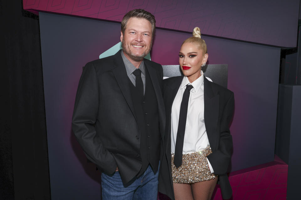 Blake Shelton and Gwen Stefani at the 2023 CMT Music Awards held at Moody Center on April 2, 2023 in Austin, Texas