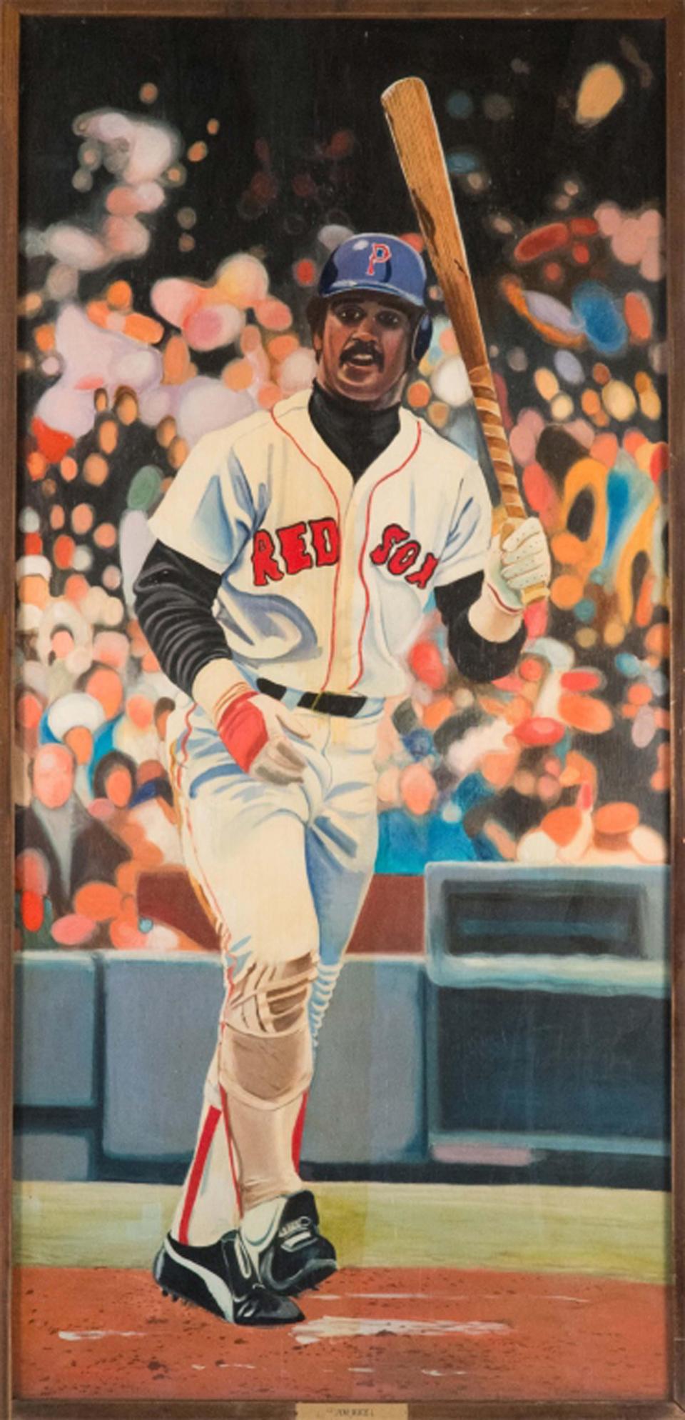 The mural of former Red Sox great Jim Rice.