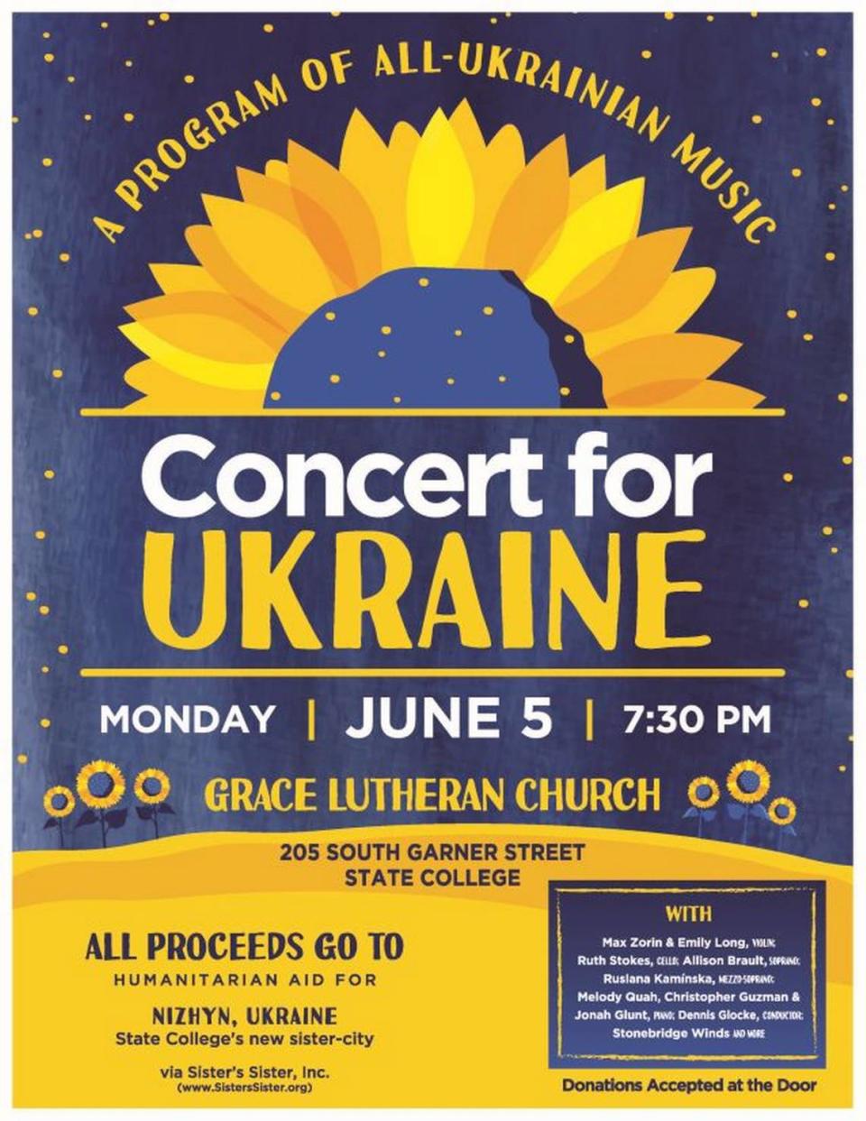 A copy of the “Concert for Ukraine” flyer.