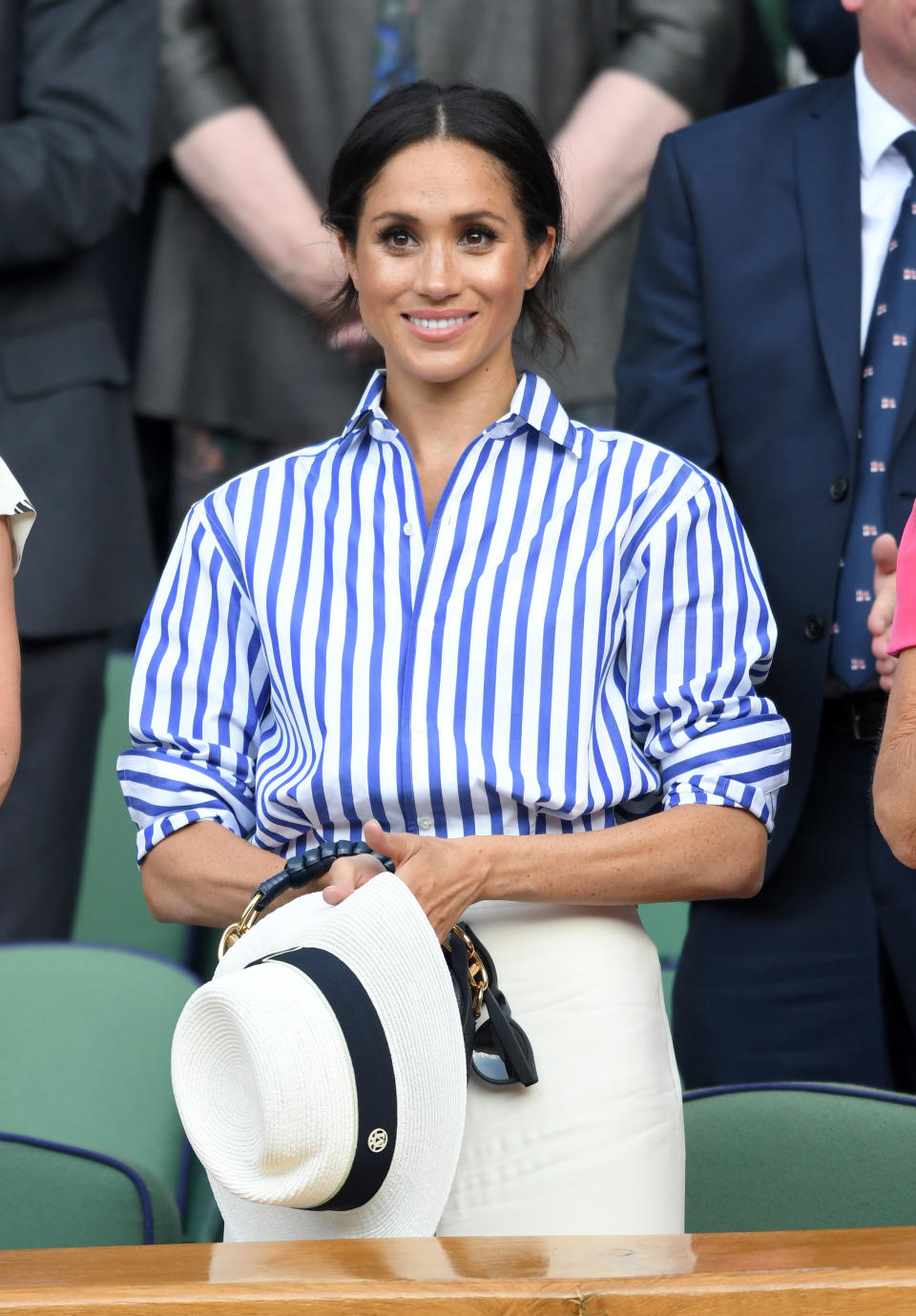 Meghan Markle took her favourite Panama hat to Wimbledon in 2018 [Photo via Getty Images]