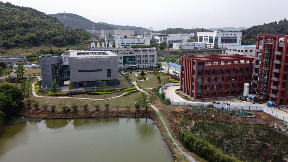 An aerial view shows the P4 laboratory (L) at the Wuhan Institute of Virology in Wuhan in China's central Hubei province on April 17, 2020. (Hector Retamal/AFP via Getty Images)
