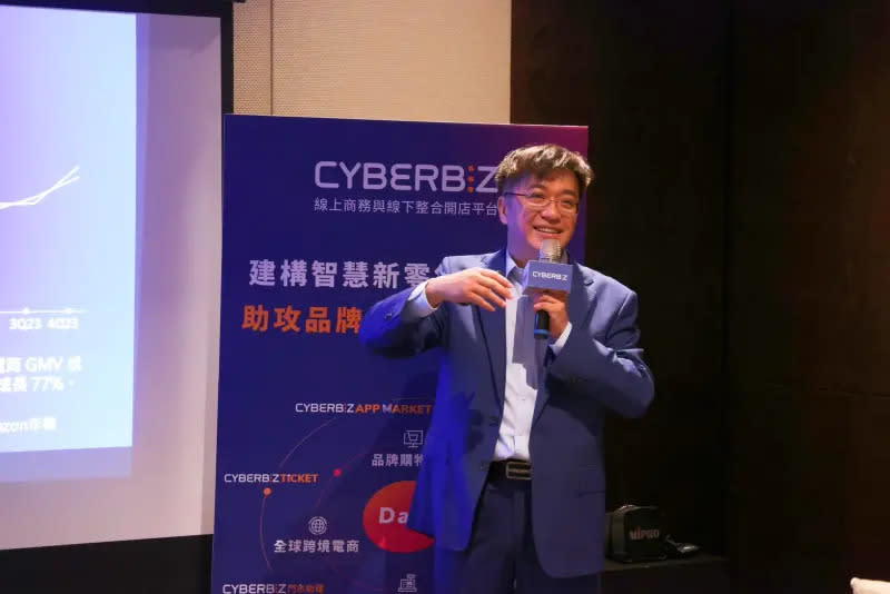 ▲CYBERBIZ創辦人暨執行長蘇基明（Jimmy）表示，CYBERBIZ在2024年營運將三箭齊發，以OMO策略布局、電商倉儲、跨境電商為主要營運重點。（圖／品牌提供）