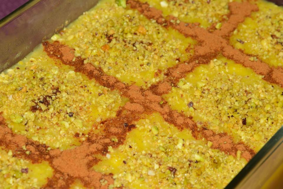 eid al fitr food persian rice pudding dessert called sholeh zard