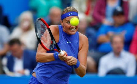 Tennis - WTA Premier - Aegon Classic - Edgbaston Priory Club, Birmingham, Britain - June 23, 2017 Czech Republic's Petra Kvitova in action during her quarter final match against France's Kristina Mladenovic Action Images via Reuters/Peter Cziborra