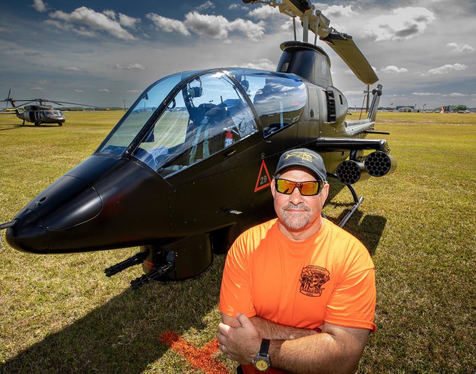 Zach McNeill is chief pilot with American Honor Foundation, which restores old warbirds. His organization has several old helicopters at Sun 'n Fun, including this AH-1G Cobra helicopter.