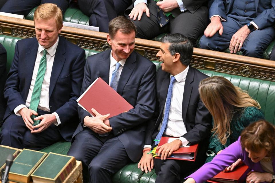 Rishi Sunak and Jeremy Hunt after the Budget (UK PARLIAMENT/AFP via Getty Imag)