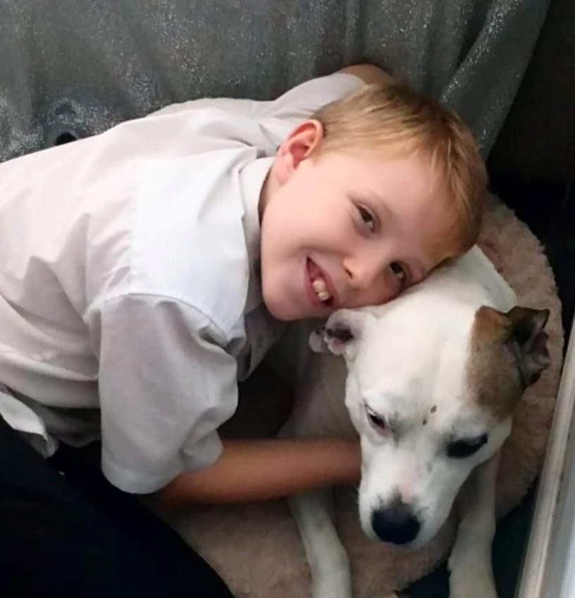 Missing teen Jayden Pearson with his dog in the UK. (SWNS) 