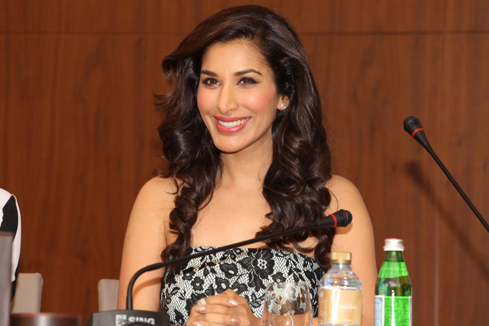 Sophie Chaudhary smiles during the press conference. Sanish Cherian/Yahoo! Maktoob