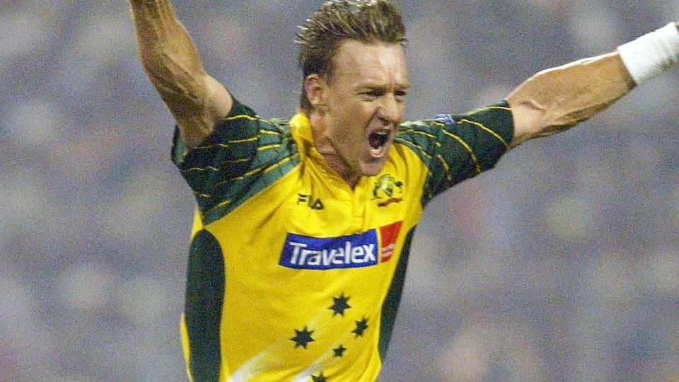 Andy Bichel, pictured here in a game for Australia in 2003. (Photo by Shaun Botterill/Getty Images)