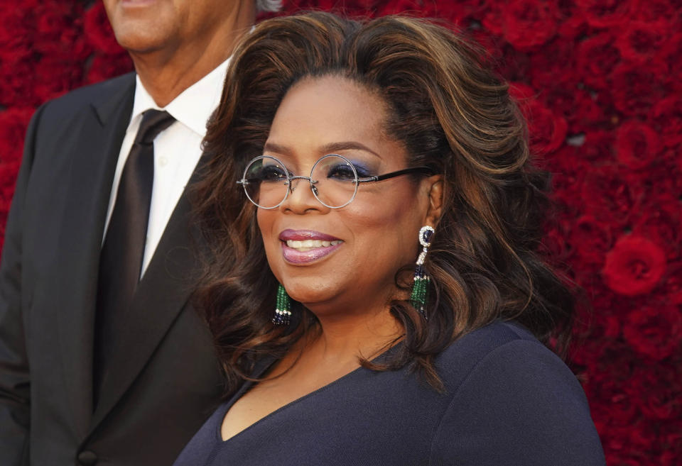 Oprah Winfrey poses for a photo on the red carpet at the grand opening of Tyler Perry Studios on Saturday, Oct. 5, 2019, in Atlanta. (Photo by Elijah Nouvelage/Invision/AP)