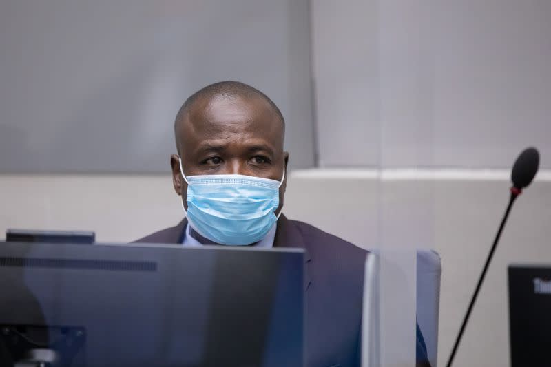 Dominic Ongwen of Uganda sits in the courtroom of the International Criminal Court in The Hague